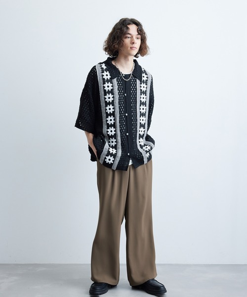 JUNRED（ジュンレッド）の「フラワークロシェハーフスリーブシャツ（シャツ/ブラウス・メンズ・ブラック/ブルー系その他4/ライトグレー・M/L）」の17枚目の写真