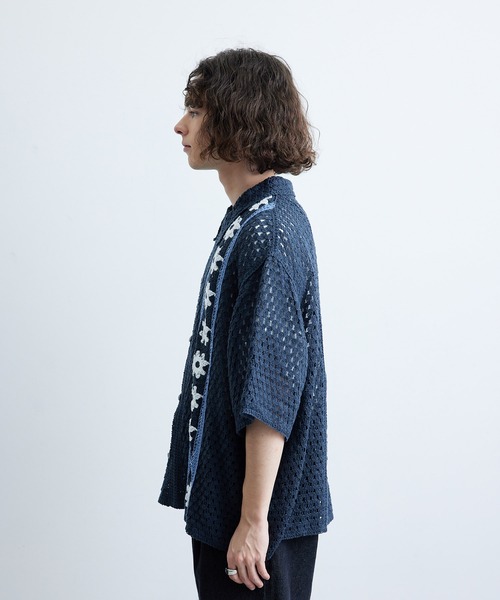 JUNRED（ジュンレッド）の「フラワークロシェハーフスリーブシャツ（シャツ/ブラウス・メンズ・ブラック/ブルー系その他4/ライトグレー・M/L）」の14枚目の写真