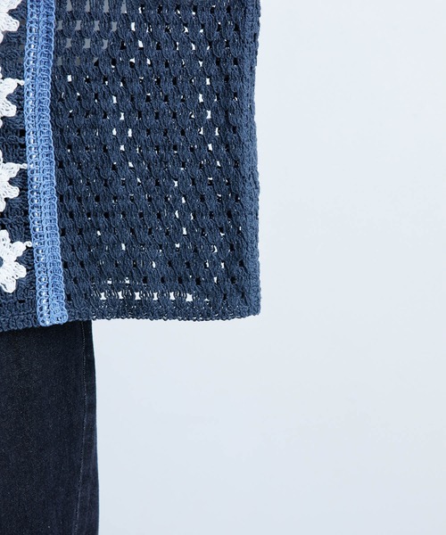 JUNRED（ジュンレッド）の「フラワークロシェハーフスリーブシャツ（シャツ/ブラウス・メンズ・ブラック/ブルー系その他4/ライトグレー・M/L）」の12枚目の写真