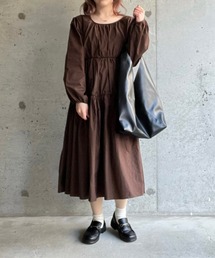 cuorequal（クオレコール）の「ブラウンティアードワンピース（ワンピース）」