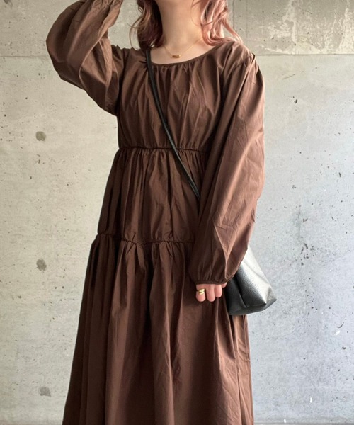 セール】ブラウンティアードワンピース(ワンピース)|cuorequal セール】ブラウンティアードワンピース(ワンピース)|cuorequal
