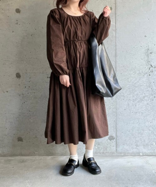 セール】ブラウンティアードワンピース（ワンピース）｜cuorequal