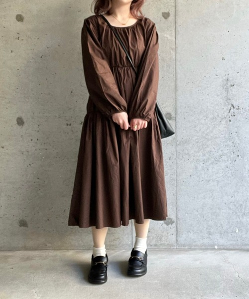 shabondama 革命のワンピース ブラウン セール】ブラウンティアードワンピース（ワンピース