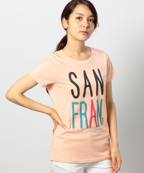 coen(コーエン)の「ウエストコーストプリントTシャツ◆(Tシャツ/カットソー・レディース・オフホワイト/シャーベット/ライトブルー/ネイビー・MEDIUM/LARGE)」の1枚目の写真