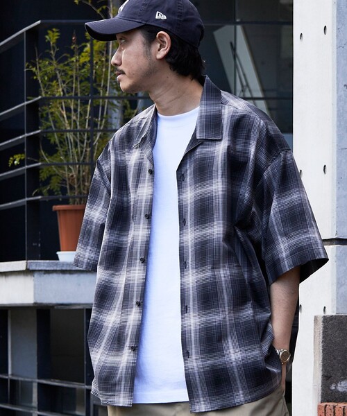 FREAK'S STORE（フリークスストア）の「【限定展開】 Relax Fit リラックスフィット オープンカラー オンブレチェック ショートスリーブシャツ（シャツ/ブラウス・メンズ・オリーブ/ブラック/ブルー・MEDIUM/LARGE/SMALL）」の11枚目の写真