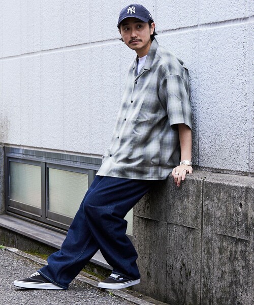 FREAK'S STORE（フリークスストア）の「【限定展開】 Relax Fit リラックスフィット オープンカラー オンブレチェック ショートスリーブシャツ（シャツ/ブラウス・メンズ・オリーブ/ブラック/ブルー・MEDIUM/LARGE/SMALL）」の20枚目の写真