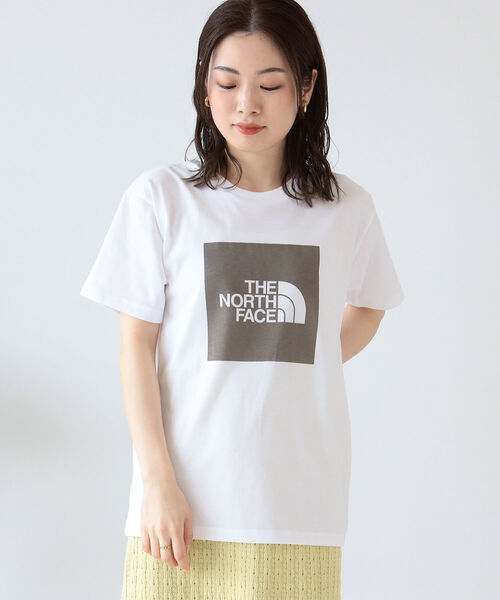 THE NORTH FACE（ザノースフェイス）の「THE NORTH FACE / ショートスリーブ カラード スクエア ロゴ Tシャツ（Tシャツ/カットソー・レディース・グレー/ブラック・MEDIUM）」の6枚目の写真