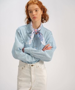 【DENIM DELIGHT DAYS】コットンリネンシャンブレータックボタンシャツ