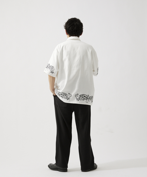 セール】エンブロイダリーペイズリー レギュラー半袖シャツ（シャツ