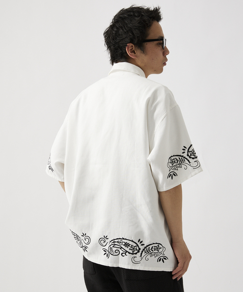 セール】エンブロイダリーペイズリー レギュラー半袖シャツ（シャツ