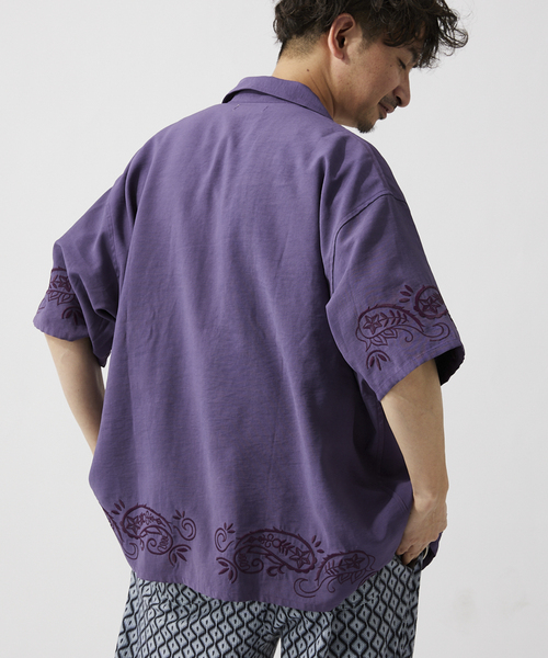 イーストサイドゴルフ　紫グラフィック半袖シャツ　M イーストサイドゴルフ 紫グラフィック半袖シャツ M 半袖Tシャツ メンズ