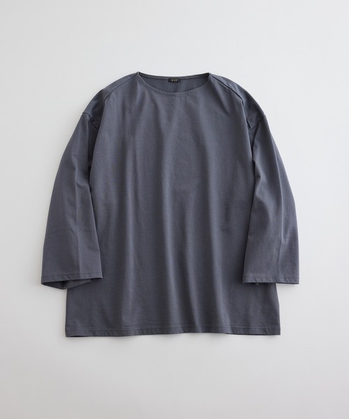 WILD LIFE TAILOR Adam et Rope'（ワイルドテーラーアダムエロペ　）の「【WILD LIFE TAILOR】SUVIN COTTON バスクシャツ ロングスリーブ（Tシャツ/カットソー・メンズ・レッド/ネイビー/チャコールグレー・M/L）」の2枚目の写真