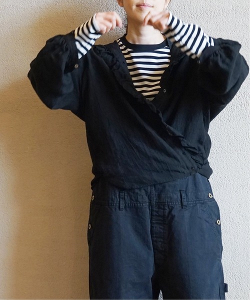 追加》リネンワッシャー フリルブラウス（シャツ/ブラウス）｜JOURNAL