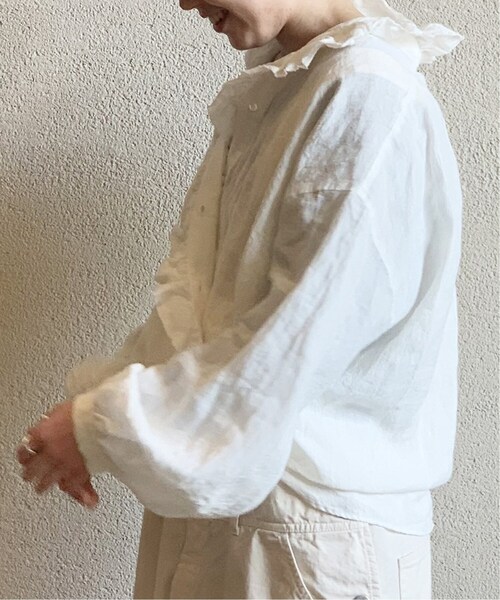 journal standard luxe リネンワッシャーフリルブラウス 白 楽天市場】リネンワッシャー フリルブラウス journal standard luxe