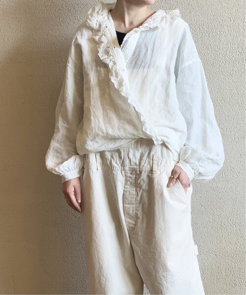 追加》リネンワッシャー フリルブラウス（シャツ/ブラウス）｜JOURNAL