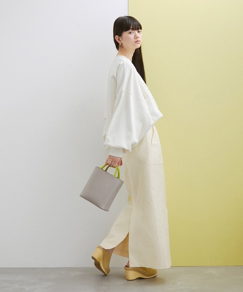 ADAM ET ROPE'（アダムエロペ）の「【WEB限定】ジャカードリーンスカート（スカート・レディース・オフホワイト/サックスブルー/ブラック・38/36）」の4枚目の写真