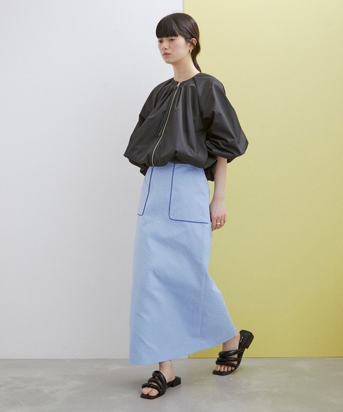 ADAM ET ROPE'（アダムエロペ）の「【WEB限定】ジャカードリーンスカート（スカート・レディース・オフホワイト/サックスブルー/ブラック・38/36）」の17枚目の写真