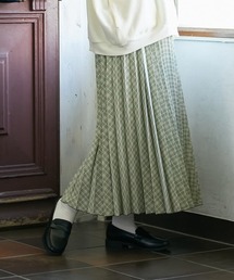 Le temps riche | チェック柄プリーツロングスカート ＜Le temps riche＞(スカート)