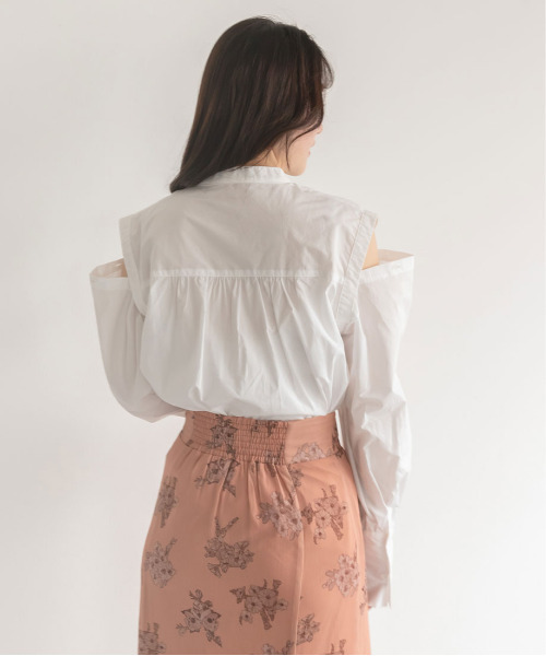 RANDA（ランダ）の「マルチウェイオーバーシャツ（シャツ/ブラウス・レディース・ホワイト/ピンク/ストライプ・FREE）」の5枚目の写真