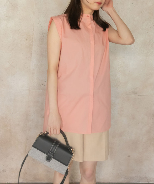 RANDA（ランダ）の「マルチウェイオーバーシャツ（シャツ/ブラウス・レディース・ホワイト/ピンク/ストライプ・FREE）」の9枚目の写真