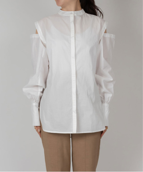 RANDA（ランダ）の「マルチウェイオーバーシャツ（シャツ/ブラウス・レディース・ホワイト/ピンク/ストライプ・FREE）」の14枚目の写真