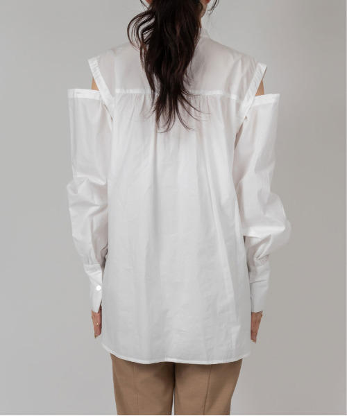 RANDA（ランダ）の「マルチウェイオーバーシャツ（シャツ/ブラウス・レディース・ホワイト/ピンク/ストライプ・FREE）」の16枚目の写真