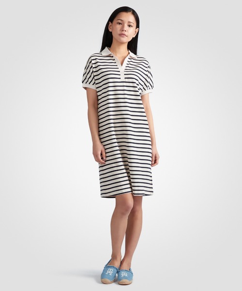 TOMMY HILFIGER（トミーヒルフィガー）の「リラックスリヨセルポロニーワンピース（ワンピース・レディース・マルチ/その他/ネイビー・SMALL/MEDIUM/X-SMALL）」の3枚目の写真