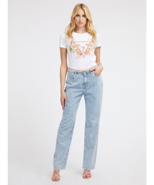 Guess（ゲス）の「Triangle Flowers Tee（Tシャツ/カットソー・レディース・ブラック/ライトピンク/ホワイト/ピンク・X-SMALL/SMALL/MEDIUM/LARGE）」の6枚目の写真