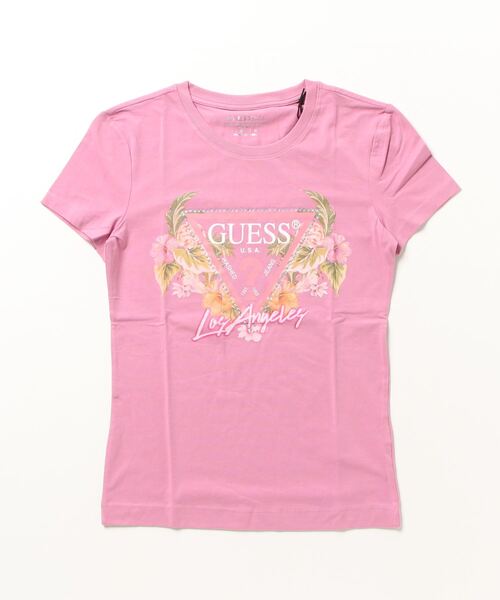 Guess（ゲス）の「Triangle Flowers Tee（Tシャツ/カットソー・レディース・ブラック/ライトピンク/ホワイト/ピンク・X-SMALL/SMALL/MEDIUM/LARGE）」の11枚目の写真