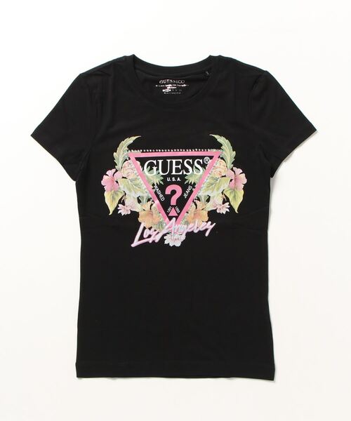 Guess（ゲス）の「Triangle Flowers Tee（Tシャツ/カットソー・レディース・ブラック/ライトピンク/ホワイト/ピンク・X-SMALL/SMALL/MEDIUM/LARGE）」の10枚目の写真