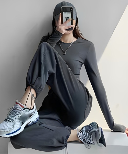 Miniministore（ミニミニストア）の「★特別プライス！今なら490円！★韓国テイスト カラー スウェットパンツ（スウェットパンツ・レディース・ブラック/ライトブルー/ライトグレー/ホワイト/パープル/チャコール/ネイビー/アイボリー・FREE）」の6枚目の写真