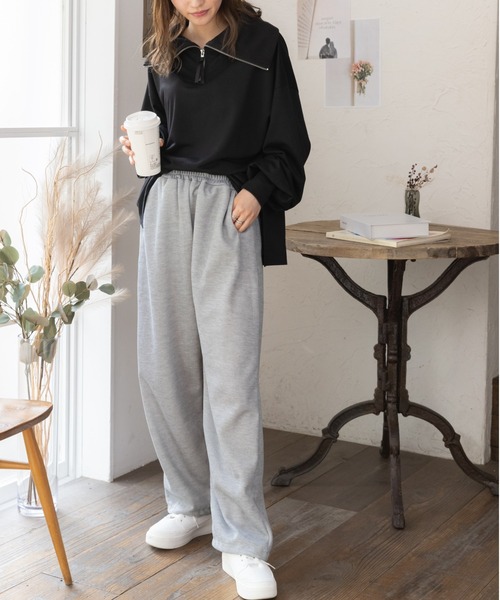 Miniministore（ミニミニストア）の「★特別プライス！今なら490円！★韓国テイスト カラー スウェットパンツ（スウェットパンツ・レディース・ブラック/ライトブルー/ライトグレー/ホワイト/パープル/チャコール/ネイビー/アイボリー・FREE）」の9枚目の写真