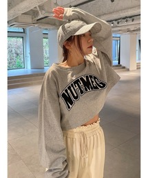 SNIDEL ロゴクロップドロンT SNIDEL（スナイデル）の「ロゴクロップドロンT（Tシャツ