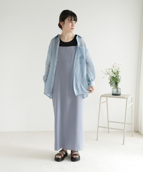 GLOBAL WORK(グローバルワーク)の「大人見えキャミワンピース/AND YUA ANY/191488(ワンピース・キッズ・ライトブルー/ブラック・150cm/160cm)」の14枚目の写真