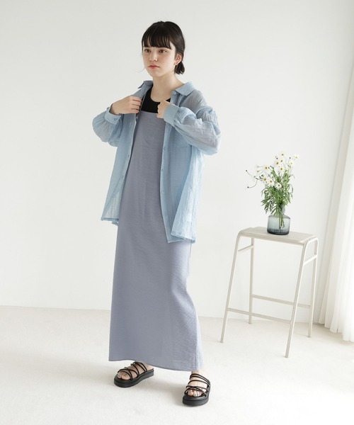 GLOBAL WORK(グローバルワーク)の「大人見えキャミワンピース/AND YUA ANY/191488(ワンピース・キッズ・ライトブルー/ブラック・150cm/160cm)」の16枚目の写真