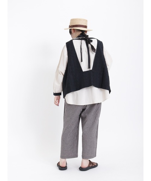 Samansa Mos2（サマンサ モスモス）の「ドルマンスリーブクレリックシャツ（シャツ/ブラウス・レディース・ブルー/ブラック/ベージュ/モカ・ﾌﾘ-）」の11枚目の写真