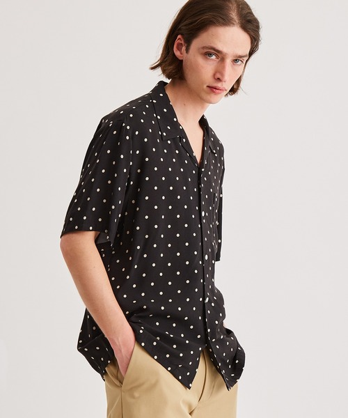 Saturdays NYC(サタデーズ ニューヨークシティ )の「Dot Open Collar S/S Shirt(シャツ/ブラウス・メンズ・ブラック/グリーン/ミント・L/XL/M)」の1枚目の写真