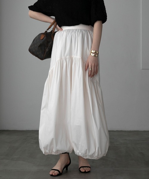 Anss.me（アンスミー）の「【Anss.me】切り替えギャザーバルーンスカート（スカート・レディース・ブラック/アイボリー/チャコール・FREE）」の17枚目の写真