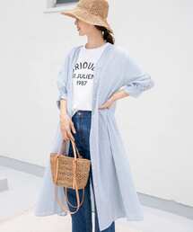 URBAN RESEARCH DOORS | 『WEB/一部店舗限定カラー』ストライプフロントオープンシャツワンピース(ワンピース)