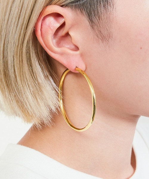 JANESMITH(ジェーンスミス)の「JANESMITH ジェーンスミス / BIG ROUND HOOP EARRING ビッグラウンドフープピアス / 23WAC-#121L(ピアス(両耳用)・レディース・シルバー/ゴールド・FREE)」の15枚目の写真