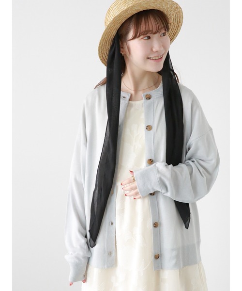 ehka sopo（エヘカソポ）の「シアーカーディガン（カーディガン/ボレロ・レディース・グレー/ブラック/ピンク/キナリ・F）」の3枚目の写真