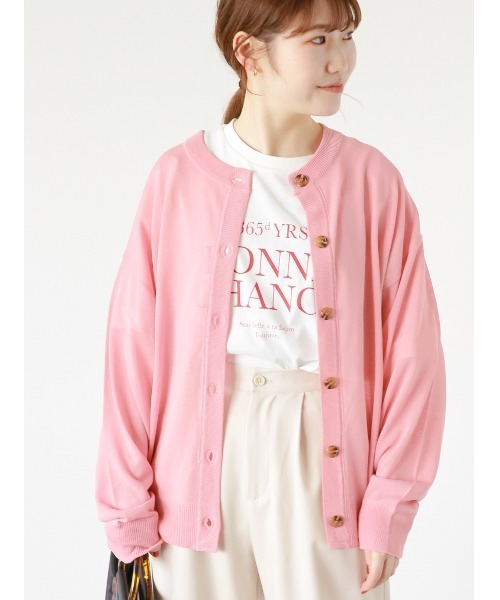 ehka sopo（エヘカソポ）の「シアーカーディガン（カーディガン/ボレロ・レディース・グレー/ブラック/ピンク/キナリ・F）」の4枚目の写真