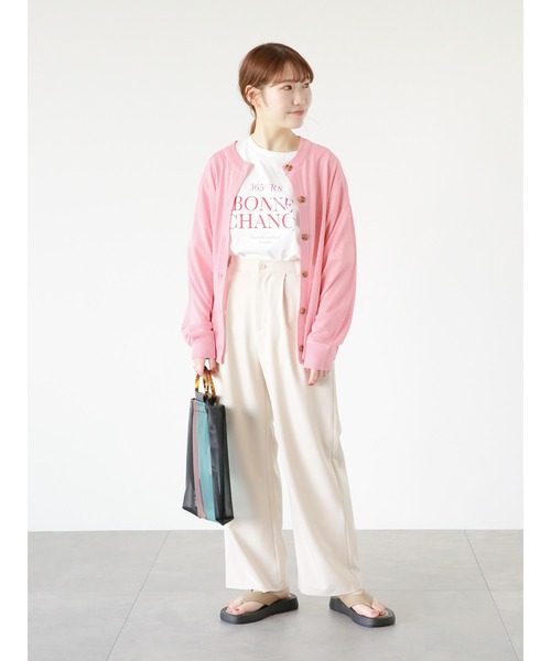 ehka sopo（エヘカソポ）の「シアーカーディガン（カーディガン/ボレロ・レディース・グレー/ブラック/ピンク/キナリ・F）」の5枚目の写真