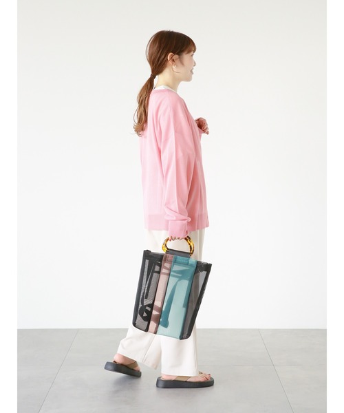 ehka sopo（エヘカソポ）の「シアーカーディガン（カーディガン/ボレロ・レディース・グレー/ブラック/ピンク/キナリ・F）」の8枚目の写真