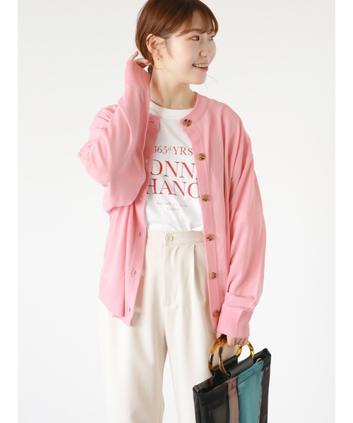 ehka sopo（エヘカソポ）の「シアーカーディガン（カーディガン/ボレロ・レディース・グレー/ブラック/ピンク/キナリ・F）」の9枚目の写真