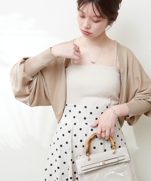 natural couture(ナチュラルクチュール)の「UVカットショートニットボレロ(カーディガン/ボレロ・レディース・オフホワイト/サックスブルー/ブラック/ベージュ・FREE)」の16枚目の写真