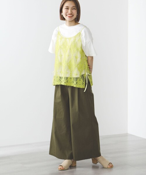 BEAMS HEART(ビームスハート)の「【2点セット】シアーレースビスチェ × Tシャツ(Tシャツ/カットソー・レディース・ナチュラル/イエロー系その他2/ブラック系その他4・FREE)」の7枚目の写真