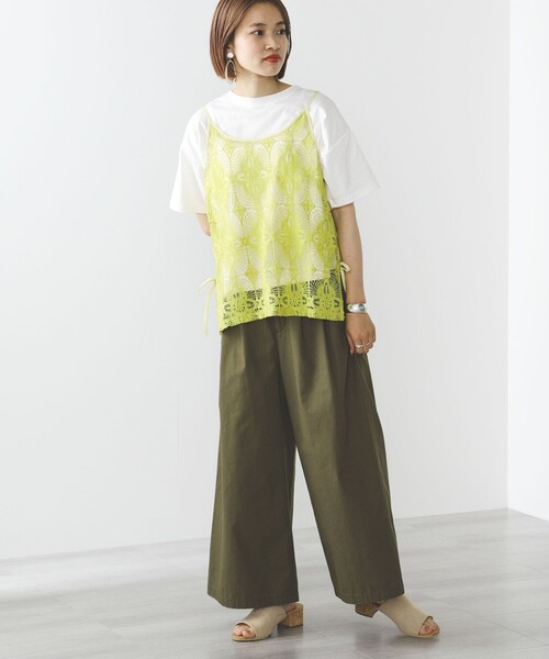 BEAMS HEART(ビームスハート)の「【2点セット】シアーレースビスチェ × Tシャツ(Tシャツ/カットソー・レディース・ナチュラル/イエロー系その他2/ブラック系その他4・FREE)」の8枚目の写真
