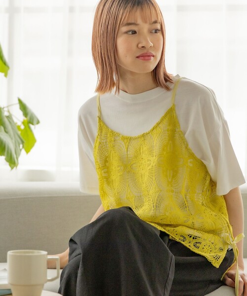 セール】【2点セット】シアーレースビスチェ × Tシャツ（Tシャツ