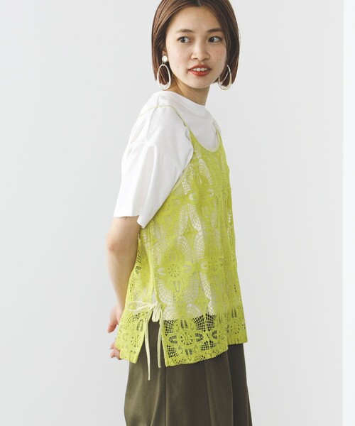 BEAMS HEART(ビームスハート)の「【2点セット】シアーレースビスチェ × Tシャツ(Tシャツ/カットソー・レディース・ナチュラル/イエロー系その他2/ブラック系その他4・FREE)」の13枚目の写真